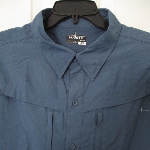 Habit Mens S/S Blue Vented Front SPF 30+ Active Shirt NWOT - Size XL - Picture 1 of 2